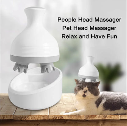 Scalp Massage Electric Pet Cat Dog Massager Vibrating Head Body Deep Massage Prevent Hair Loss Relieve Stress Rechargeable