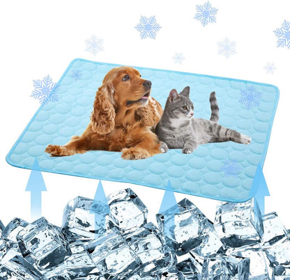 Pet Products Cool Mat-Dog Cooling Mat Summer Pet Cooling Pads, Ice Silk Cooling Mat for Dogs & Cats, Portable & Washable Pet Cooling Blanket for Kennel/Sofa/Bed/Floor